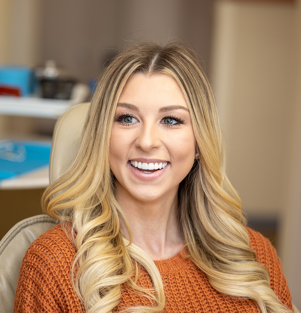 Dr. Vanstrom's PT Victoria Smiling in dental chair